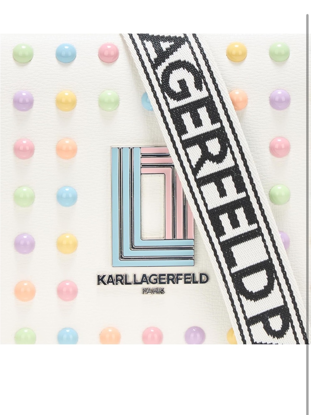 Karl Lagerfeld Paris Simone Candy Studded Satchel Crossbody Purse NWT - Picture 3 of 13